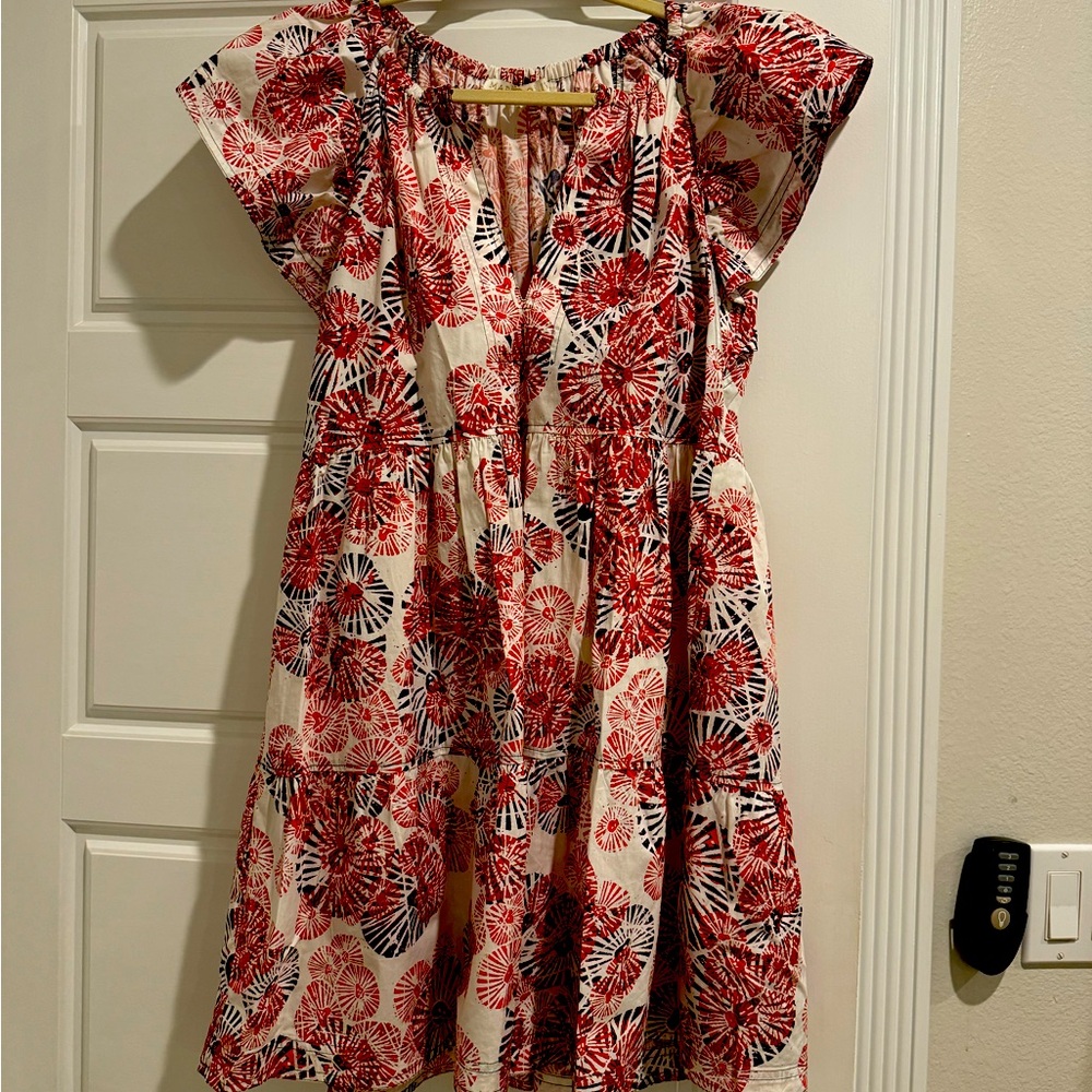 Marie Oliver Red, White & Blue Dress, Size S
